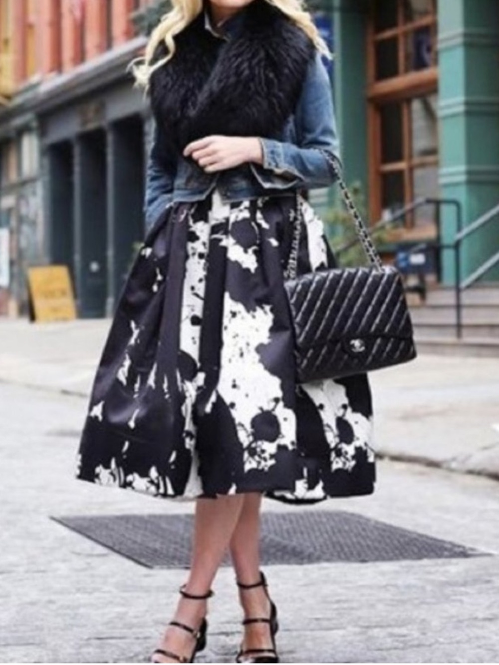TIBI Paint Splatter Midi Full Skirt Size 0 NEW Silk Contemporary Statement Chic